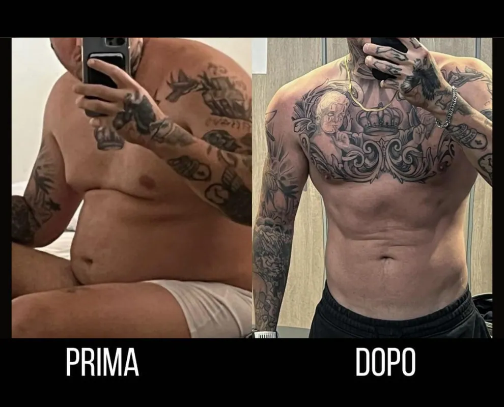 Trasformazione prima e dopo di una persona seguita da Team Valerio Elisa
