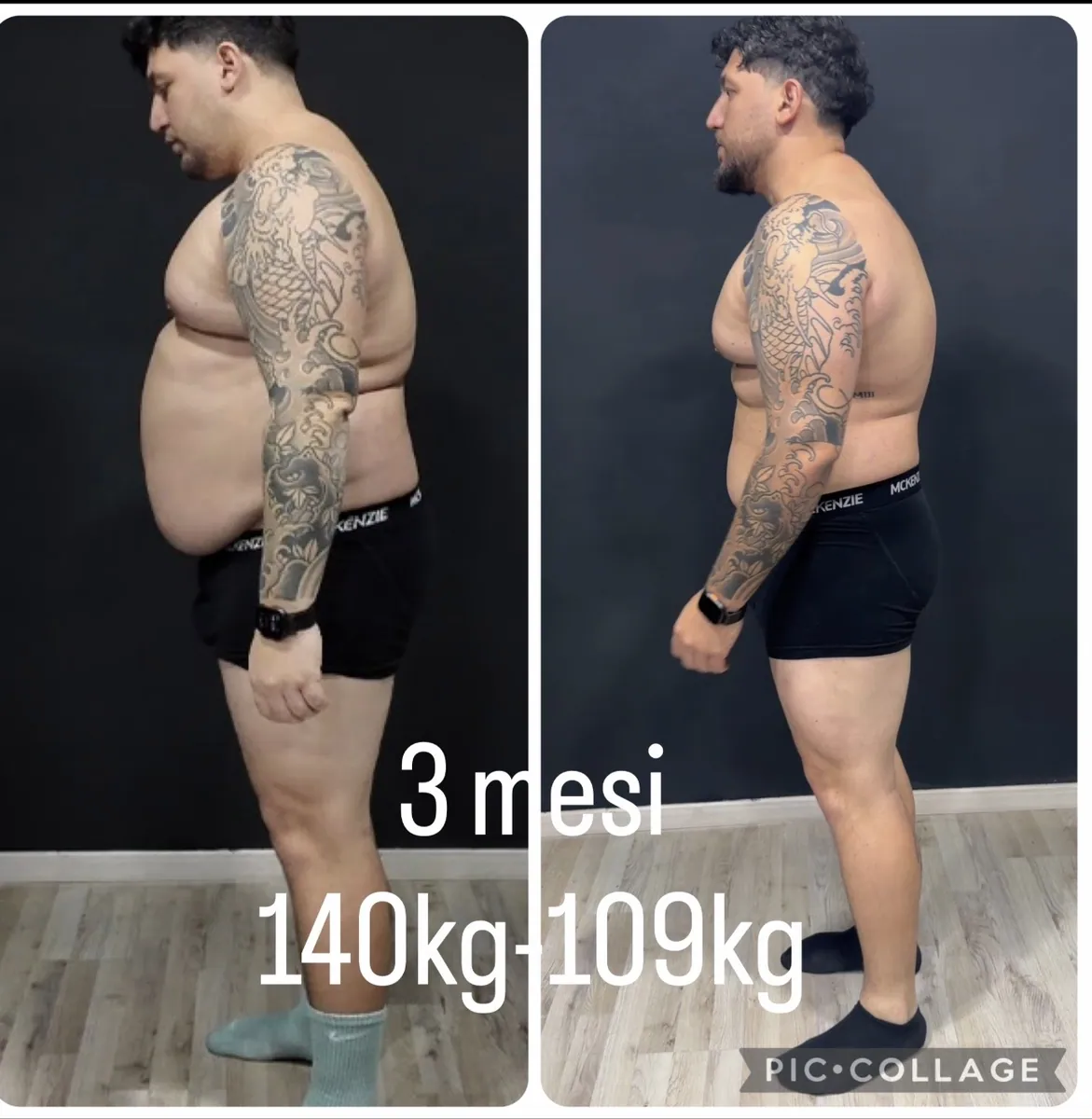 Trasformazione prima e dopo di una persona seguita da Team Valerio Elisa