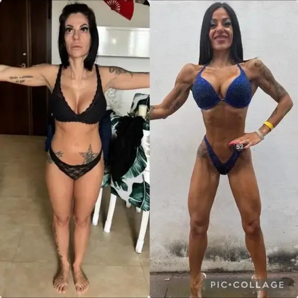Trasformazione prima e dopo di una persona seguita da Team Valerio Elisa
